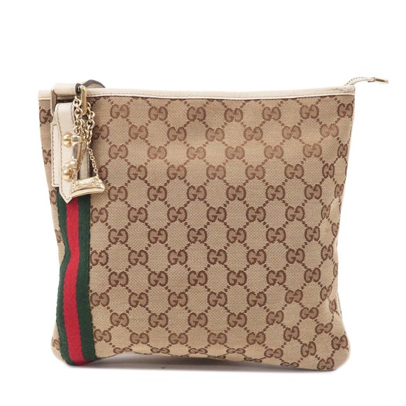 💎✨BEAUTIFUL✨💎Auth GUCCI Sherry GG Canvas Leather Shoulder Bag Beige - Picture 2 of 10